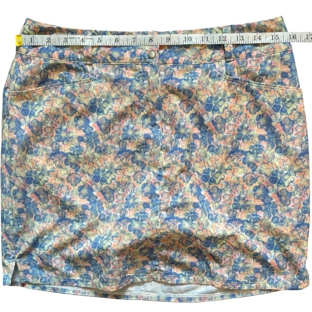 ADIDAS GOLF Pastel Floral Tour Stretch Women's Mini Skort Skirt Size 8